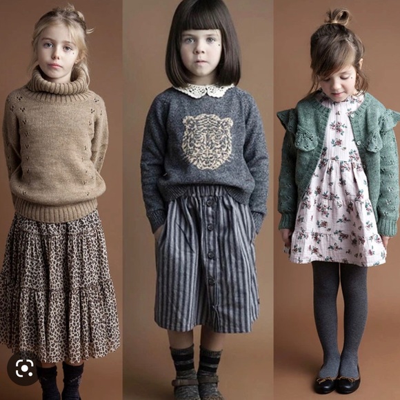 RARE Tocoto Vintage Skirt Dark Grey Kids Flowy Comfy - Picture 7 of 7